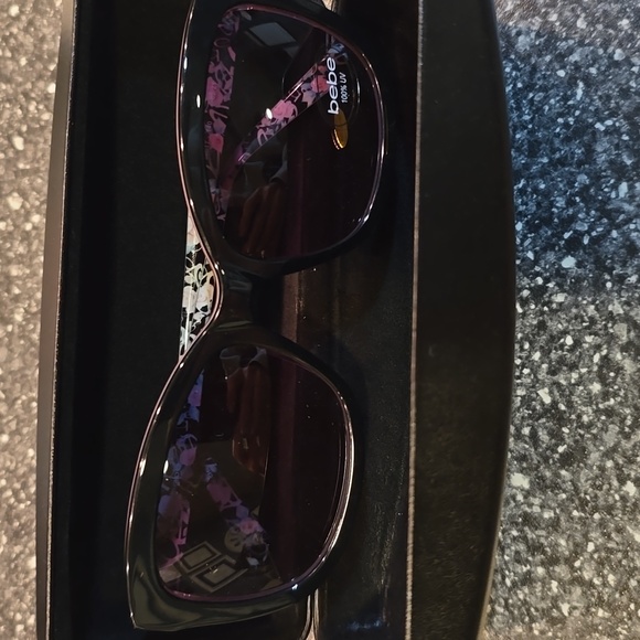 Bebe Stylish Black Sunglasses with Pink Detail And Case BB7228 001 57 - Jet main image 3